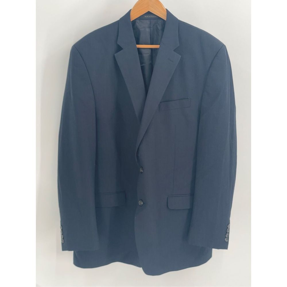 CHAPS‎ Ralph Lauren Blazer Sport Coat Men's Size 48 L Navy Blue Suit Jacket Wool